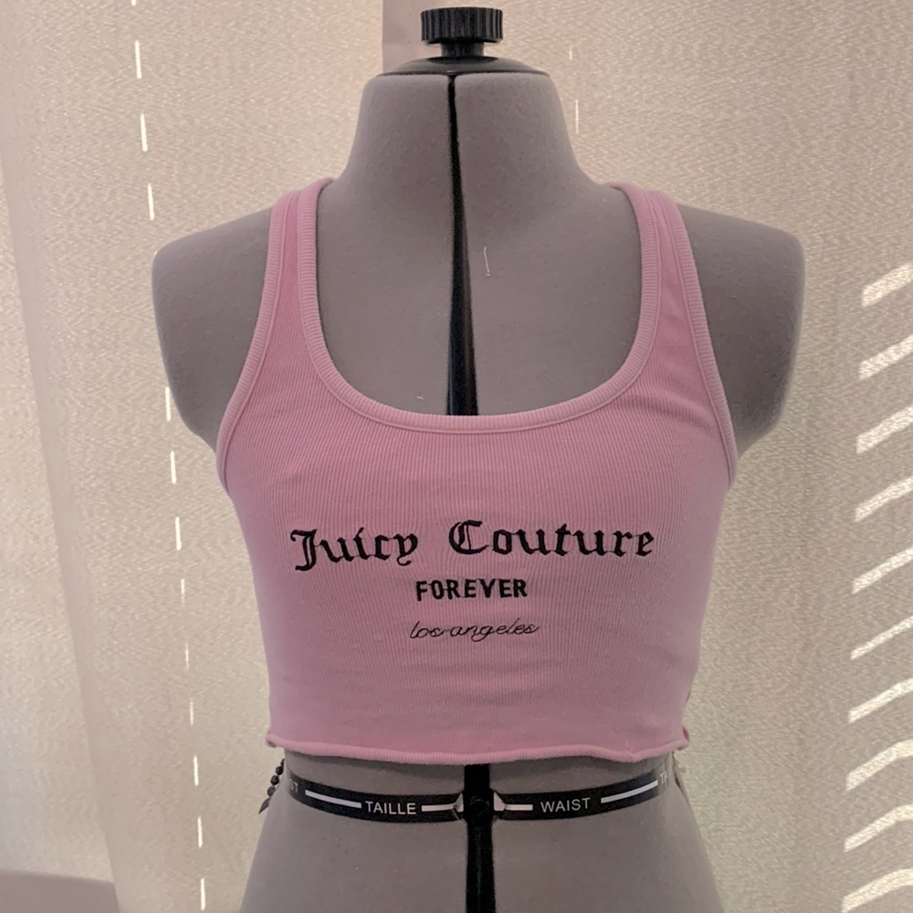 Vintage Juicy Couture cropped tank. Pink ribbed tank top.
